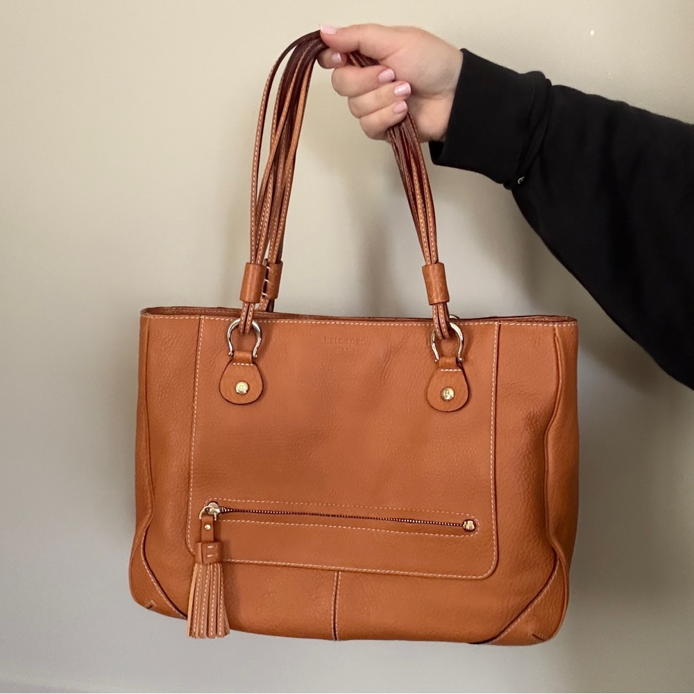 Kate Spade Foster Crossing Medium Satchel with Multi-strap Handles in Cognac
